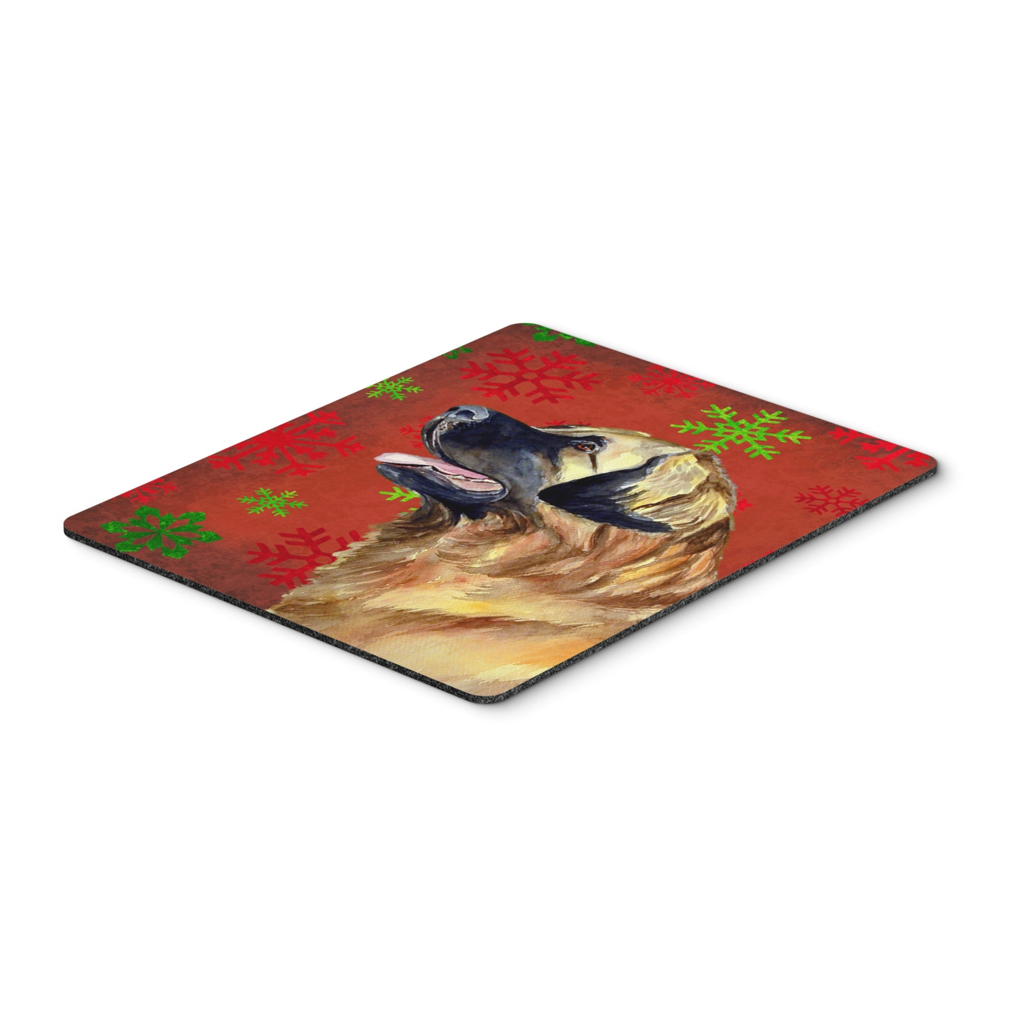 Caroline'S Treasures Leonberger Red & Green Snowflakes Christmas Mouse Pad/Hot Pad/Trivet (Lh9348Mp)