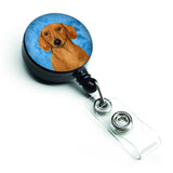 Caroline'S Treasures Blue Dachshund Retractable Badge Reel, Multicolor (Lh9357Bubr)