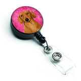 Caroline'S Treasures Pink Dachshund Retractable Badge Reel, Multicolor (Lh9357Pkbr)