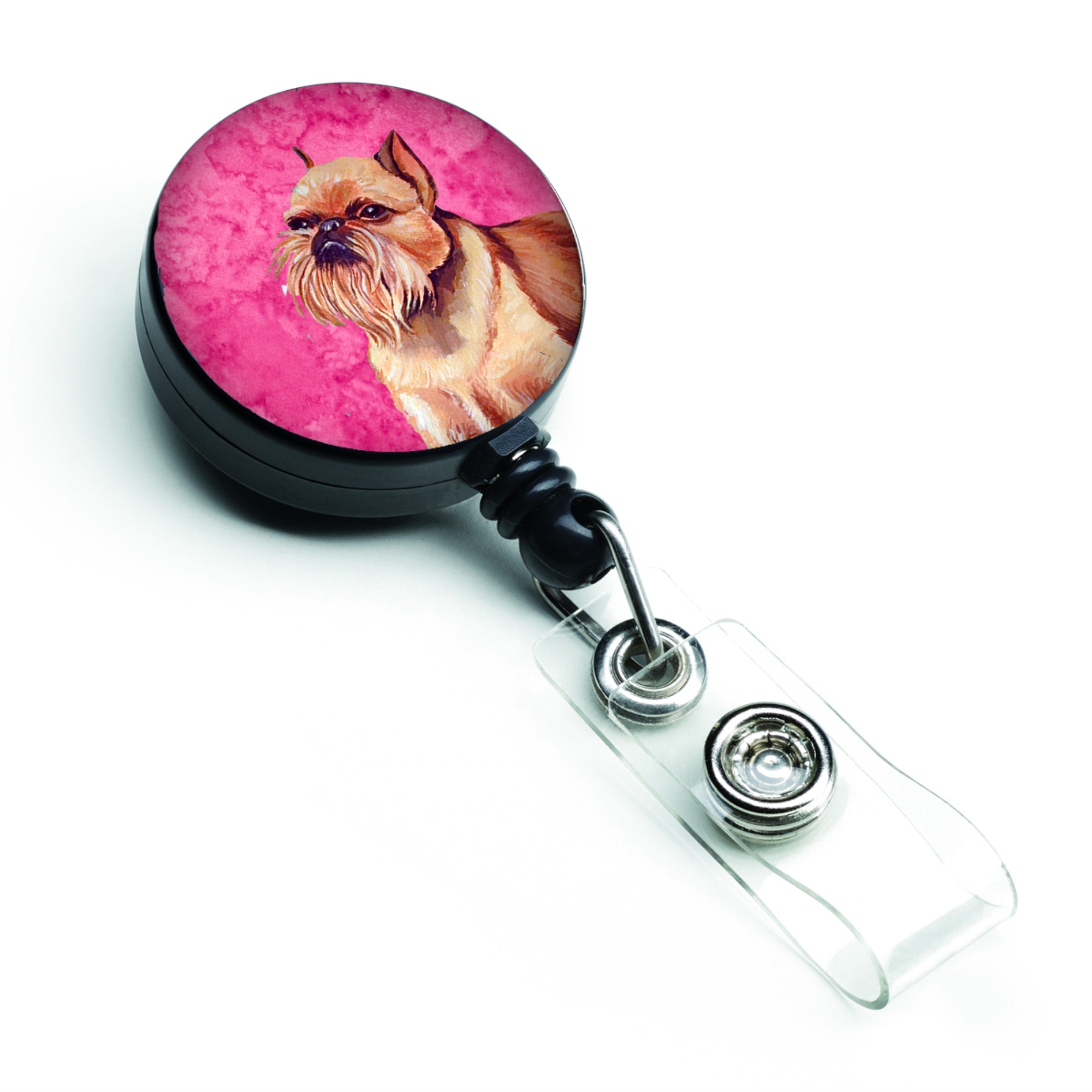 Caroline'S Treasures Pink Brussels Griffon Retractable Badge Reel, Multicolor (Lh9359Pkbr)