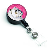 Caroline'S Treasures Pink Bulldog English Retractable Badge Reel, Multicolor (Lh9364Pkbr)