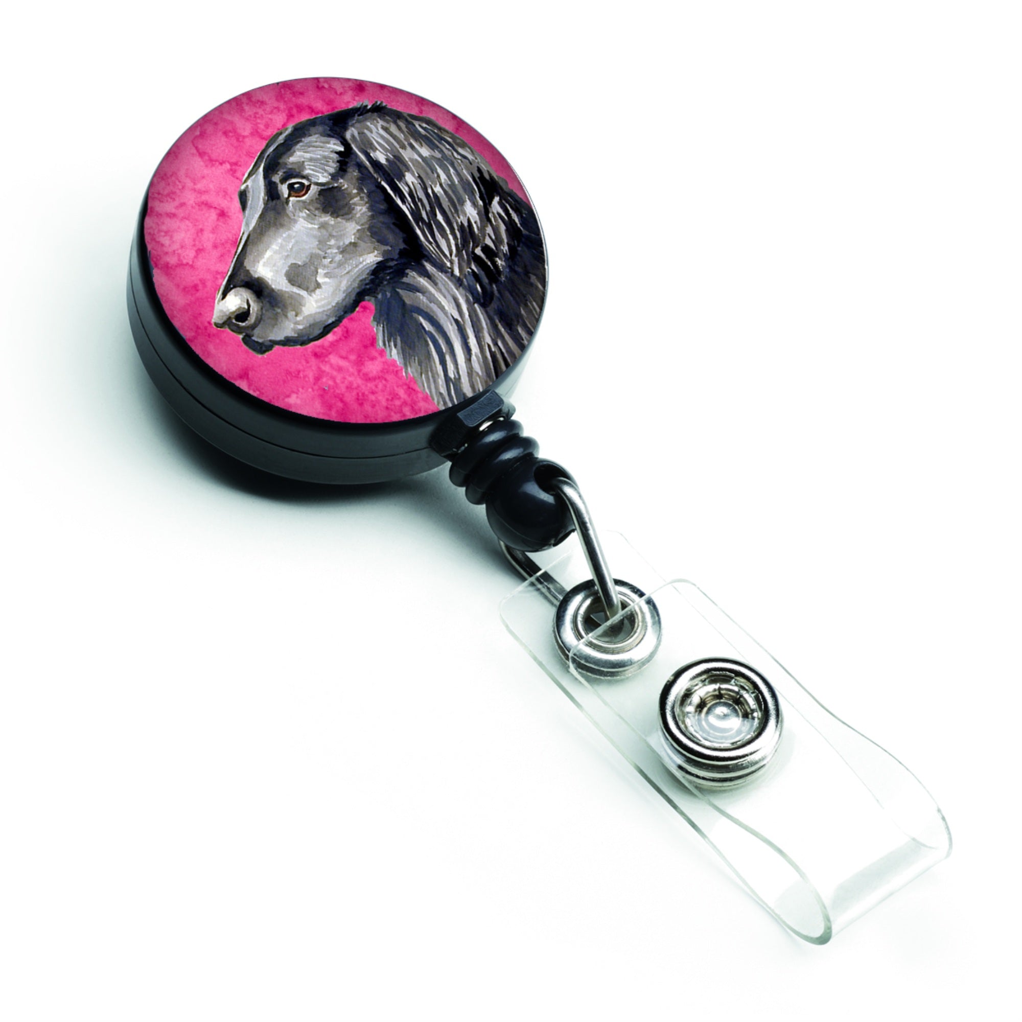 Caroline'S Treasures Pink Flat Coated Retriever Retractable Badge Reel, Multicolor (Lh9366Pkbr)
