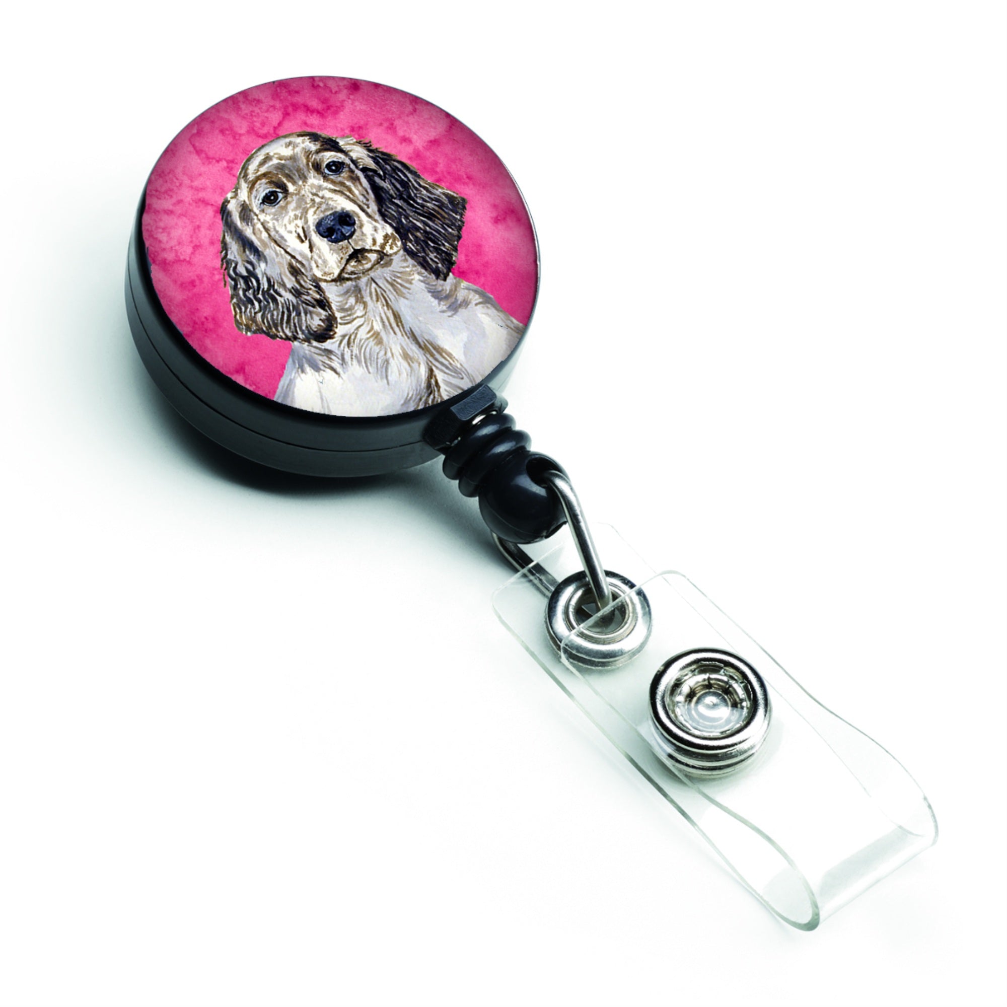Caroline'S Treasures Pink English Setter Retractable Badge Reel, Multicolor (Lh9367Pkbr)