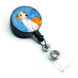 Caroline'S Treasures Blue Whippet Retractable Badge Reel, Multicolor (Lh9373Bubr)