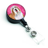 Caroline'S Treasures Pink Bearded Collie Retractable Badge Reel, Multicolor (Lh9375Pkbr)