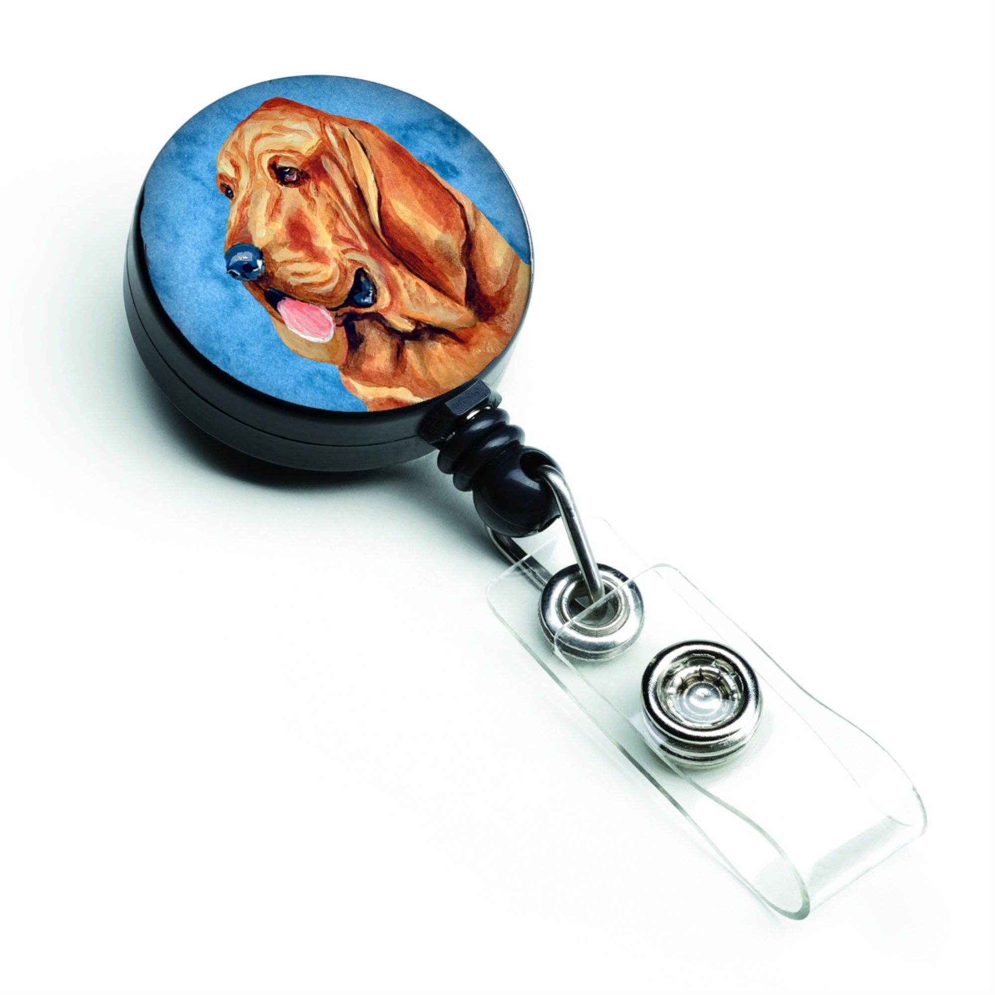Caroline'S Treasures Blue Bloodhound Retractable Badge Reel, Multicolor (Lh9376Bubr)