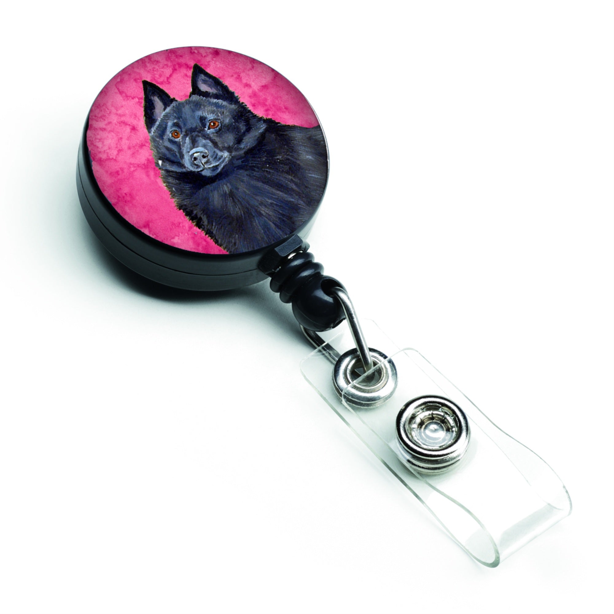 Caroline'S Treasures Pink Schipperke Retractable Badge Reel, Multicolor (Lh9384Pkbr)