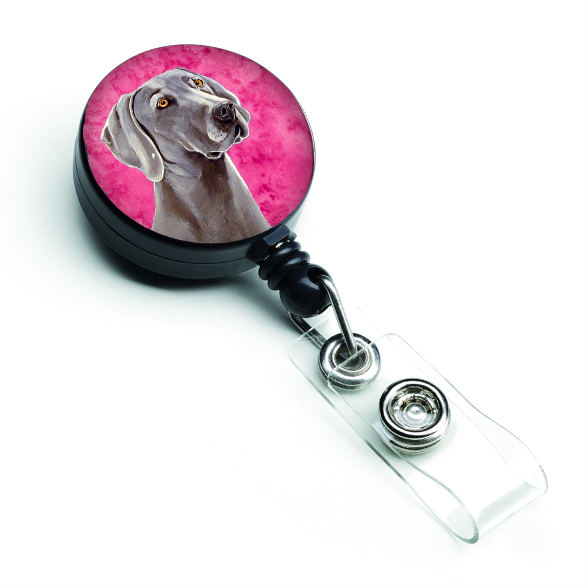 Caroline'S Treasures Pink Weimaraner Retractable Badge Reel, Multicolor (Lh9386Pkbr)