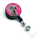 Caroline'S Treasures Pink Weimaraner Retractable Badge Reel, Multicolor (Lh9386Pkbr)