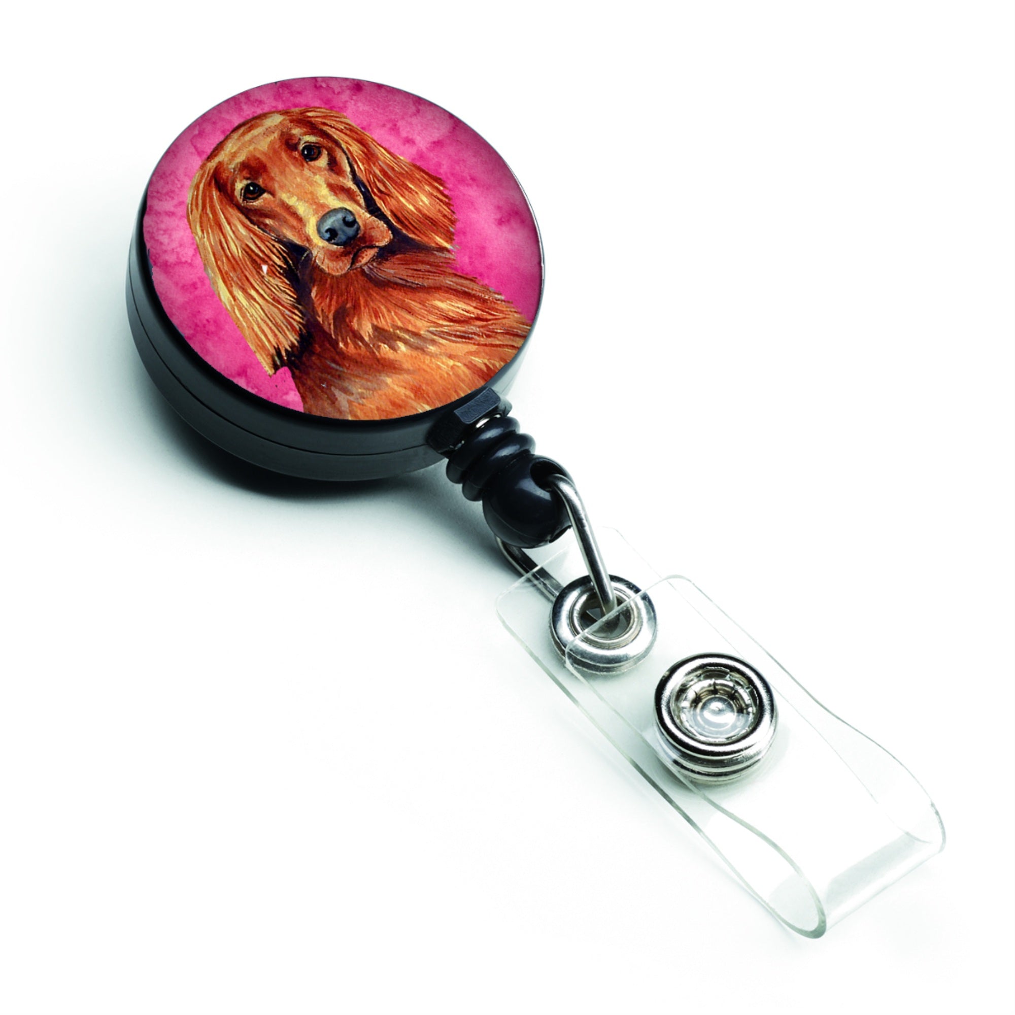 Caroline'S Treasures Pink Irish Setter Retractable Badge Reel, Multicolor (Lh9389Pkbr)