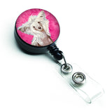 Caroline'S Treasures Pink Chinese Crested Retractable Badge Reel, Multicolor (Lh9392Pkbr)