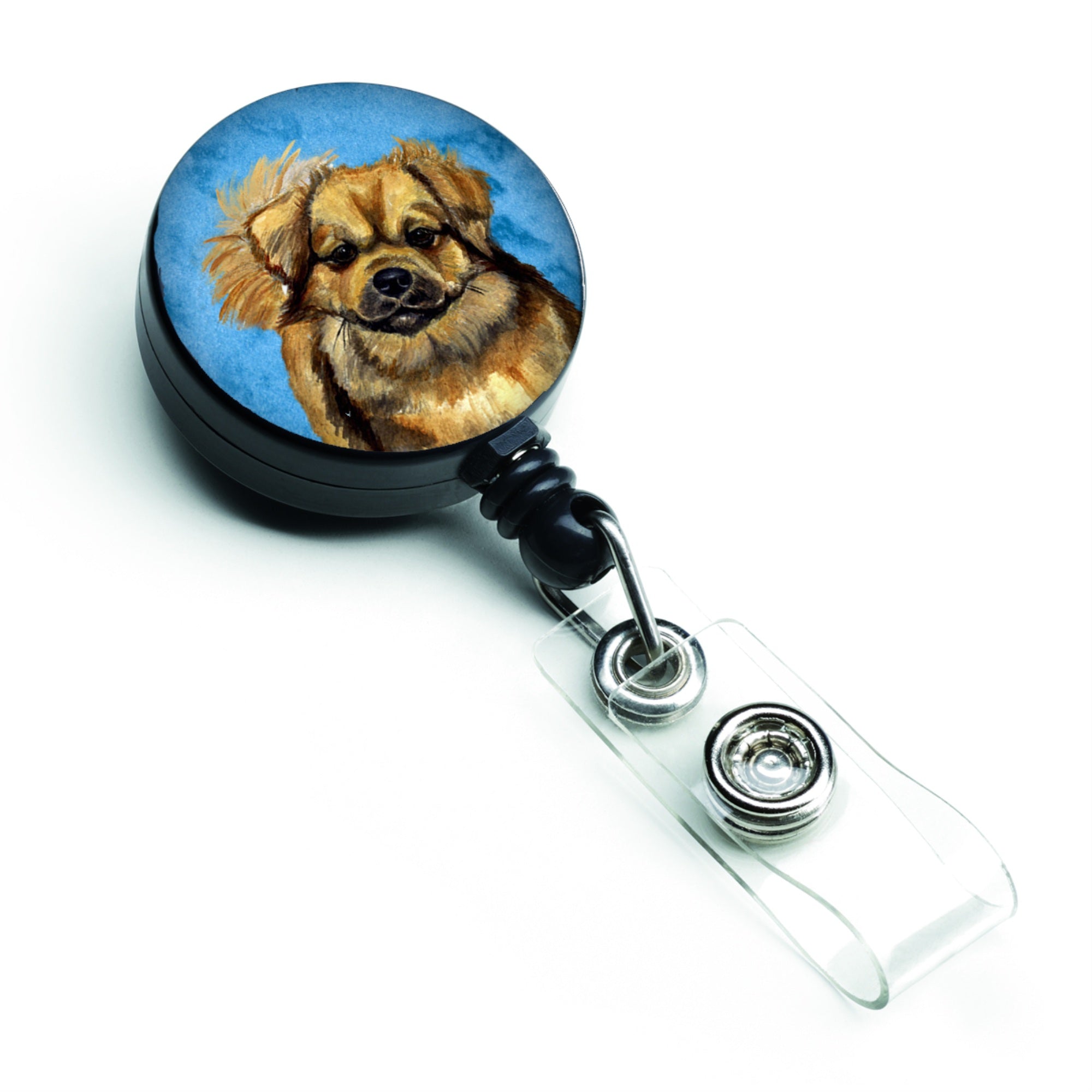 Caroline'S Treasures Blue Tibetan Spaniel Retractable Badge Reel, Multicolor (Lh9394Bubr)