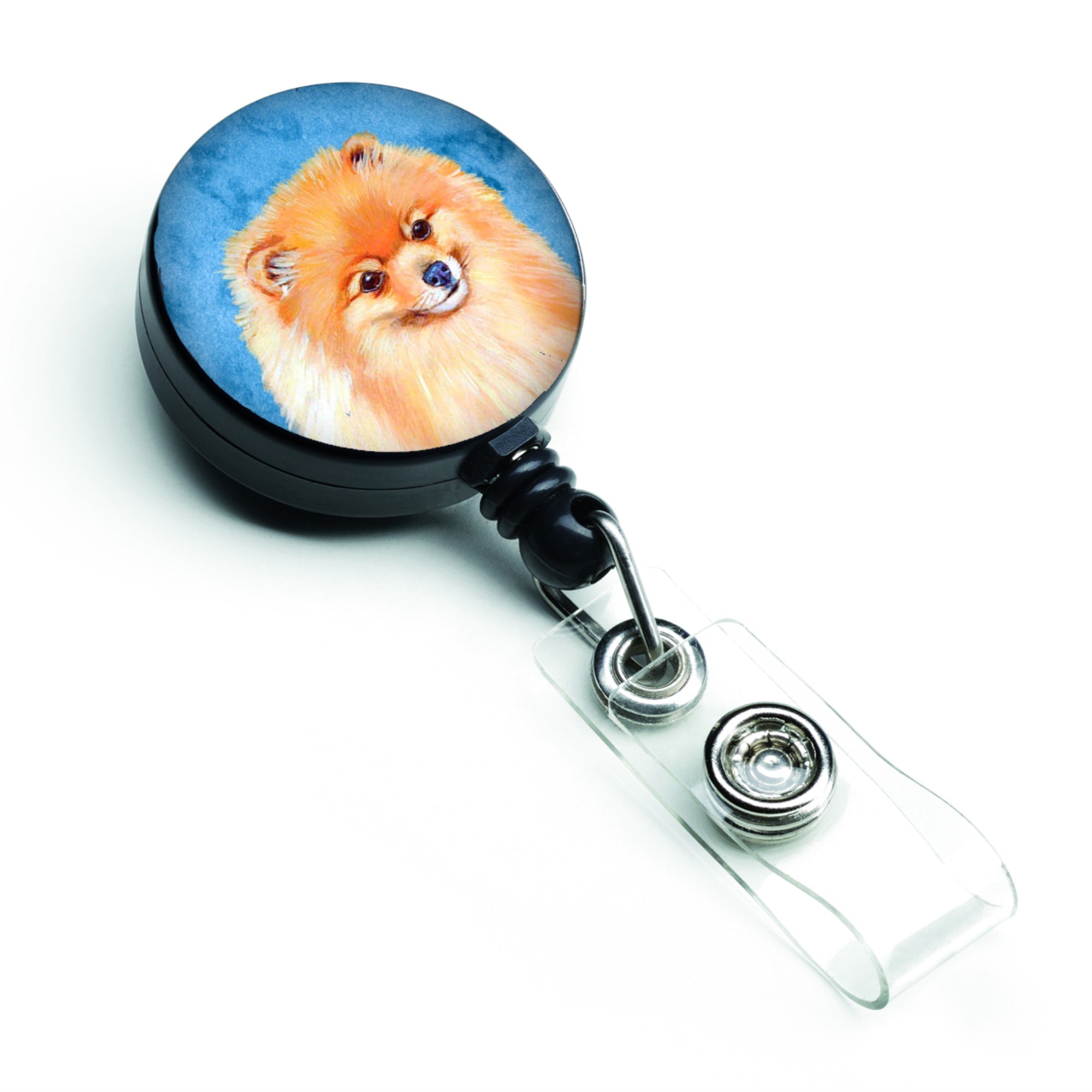 Caroline'S Treasures Blue Pomeranian Retractable Badge Reel, Multicolor (Lh9395Bubr)