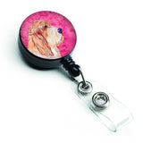 Caroline'S Treasures Pink Petit Basset Griffon Vendeen Pbgv Retractable Badge Reel, Multicolor (Lh9397Pkbr)