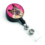 Caroline'S Treasures Pink Norwegian Elkhound Retractable Badge Reel, Multicolor (Lh9398Pkbr)