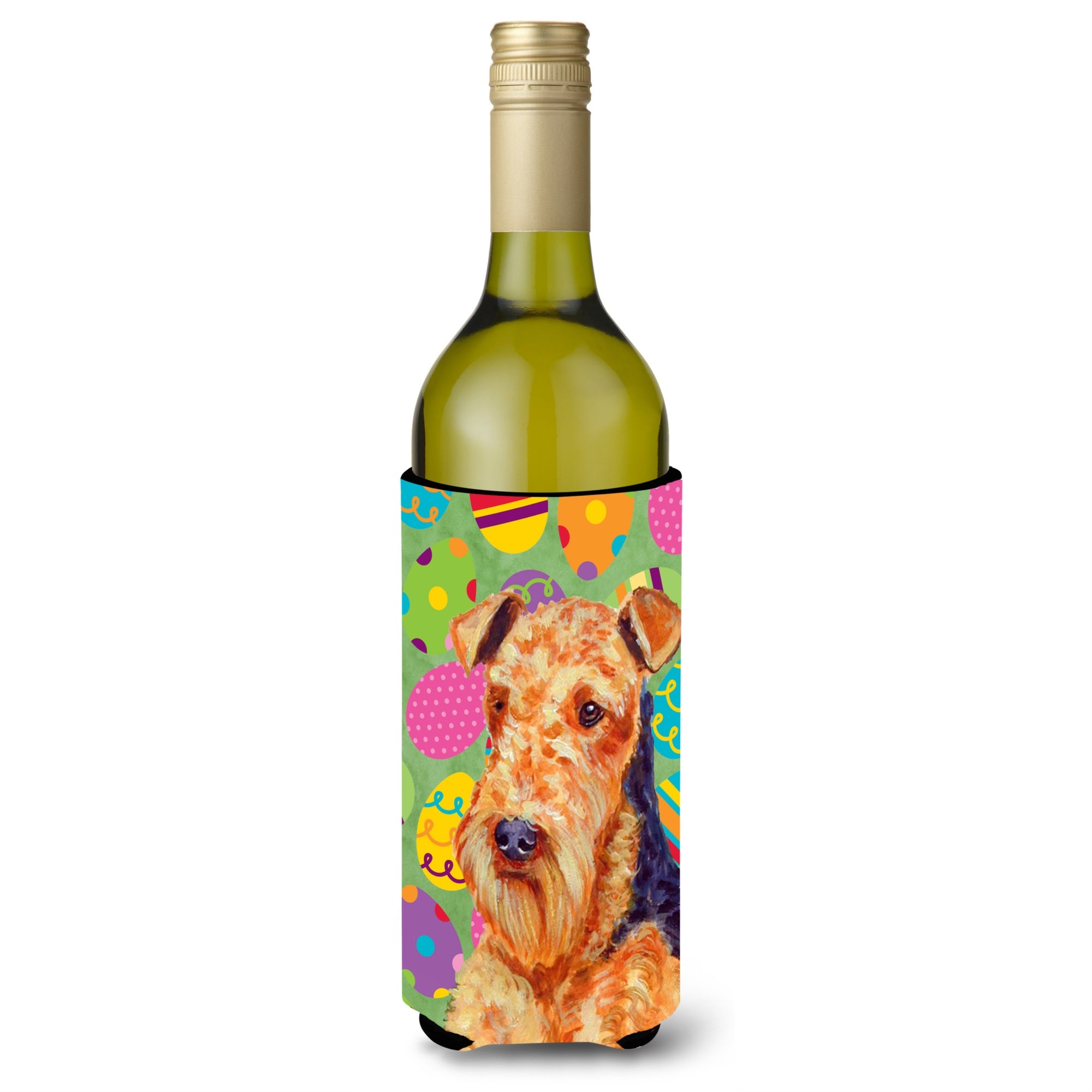 Airedale Easter Eggtravaganza Wine Bottle Beverage Insulator Beverage Insulator Hugger