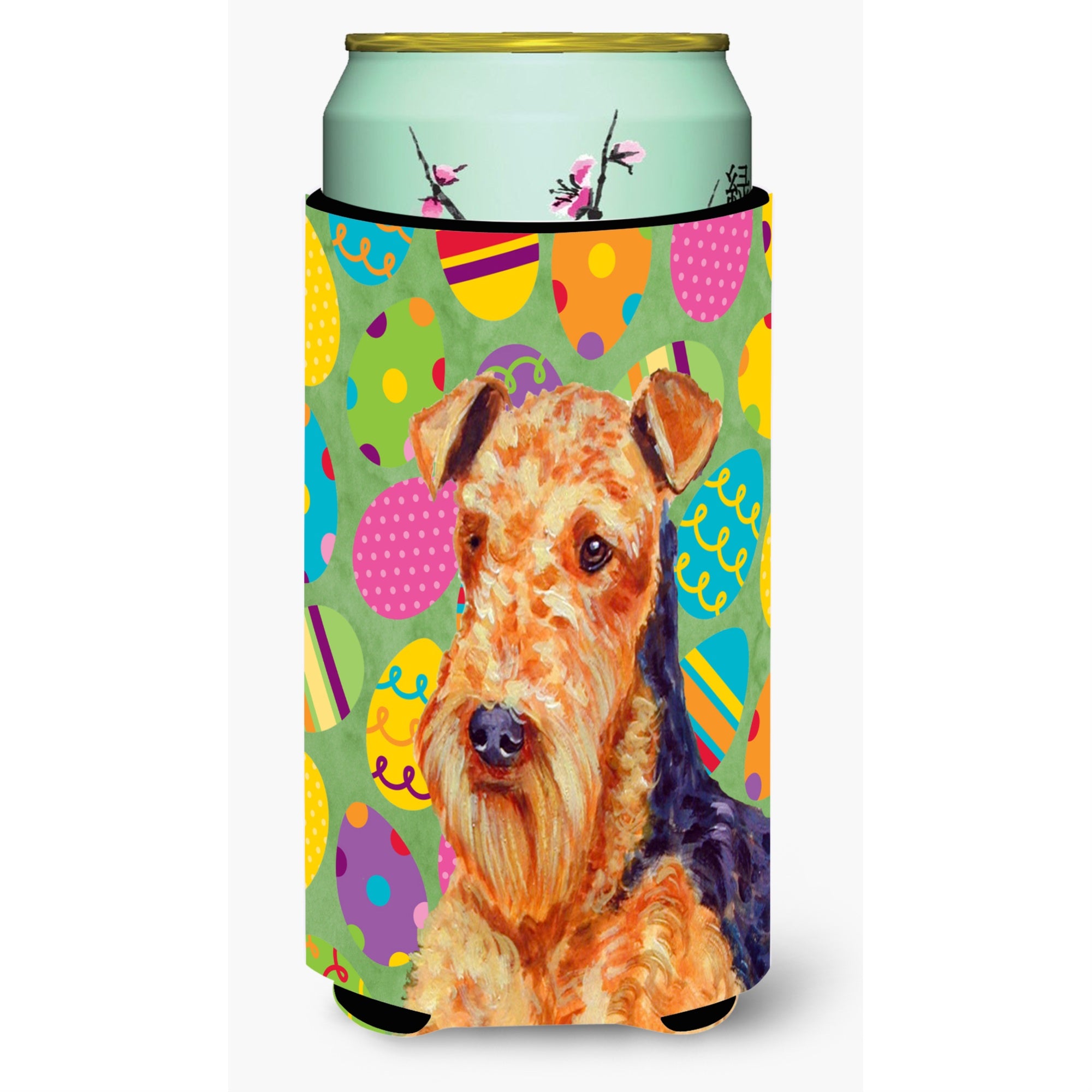 Airedale Easter Eggtravaganza Tall Boy Beverage Insulator Beverage Insulator Hugger
