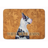 Caroline'S Treasures Harlequin Dane Wipe Your Paws Floor Mat, 19 X 27, Multicolor