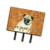 Caroline'S Treasures Lh9456Th68 Fawn Pug Wipe Your Paws Leash Or Key Holder, Large, Multicolor