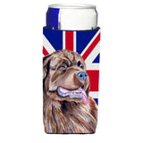 Newfoundland With English Union Jack British Flag Ultra Beverage Insulators For Slim Cans Lh9463Muk