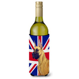Great Dane With English Union Jack British Flag Wine Bottle Beverage Insulator Hugger Lh9464Literk