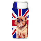 Brussels Griffon With English Union Jack British Flag Ultra Beverage Insulators For Slim Cans Lh9466Muk