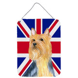 Caroline'S Treasures Silky Terrier With English Union Jack British Flag Wall Or Door Hanging Prints, 16 X 12