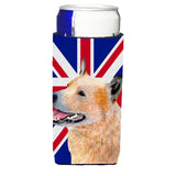 Australian Cattle Dog With English Union Jack British Flag Ultra Beverage Insulators For Slim Cans Lh9469Muk
