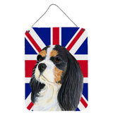 Caroline'S Treasures Lh9476Ds1216 Cavalier Spaniel With English Union Jack British Flag Wall Or Door Hanging Prints, 16 X