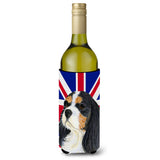 Cavalier Spaniel With English Union Jack British Flag Wine Bottle Beverage Insulator Hugger Lh9476Literk
