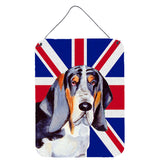 Caroline'S Treasures Lh9479Ds1216 Basset Hound With English Union Jack British Flag Wall Or Door Hanging Prints, 16 X 12