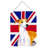 Caroline'S Treasures Whippet With English Union Jack British Flag Wall Or Door Hanging Prints, 16 X 12
