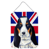 Caroline'S Treasures Lh9481Ds1216 Basset Hound With English Union Jack British Flag Wall Or Door Hanging Prints, 16 X 12