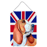 Caroline'S Treasures Lh9484Ds1216 Basset Hound With English Union Jack British Flag Wall Or Door Hanging Prints, 16 X 12
