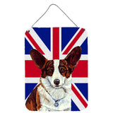 Caroline'S Treasures Lh9485Ds1216 Corgi With English Union Jack British Flag Wall Or Door Hanging Prints, 16 X 12