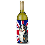 Bernese Mountain Dog With English Union Jack British Flag Wine Bottle Beverage Insulator Hugger Lh9486Literk