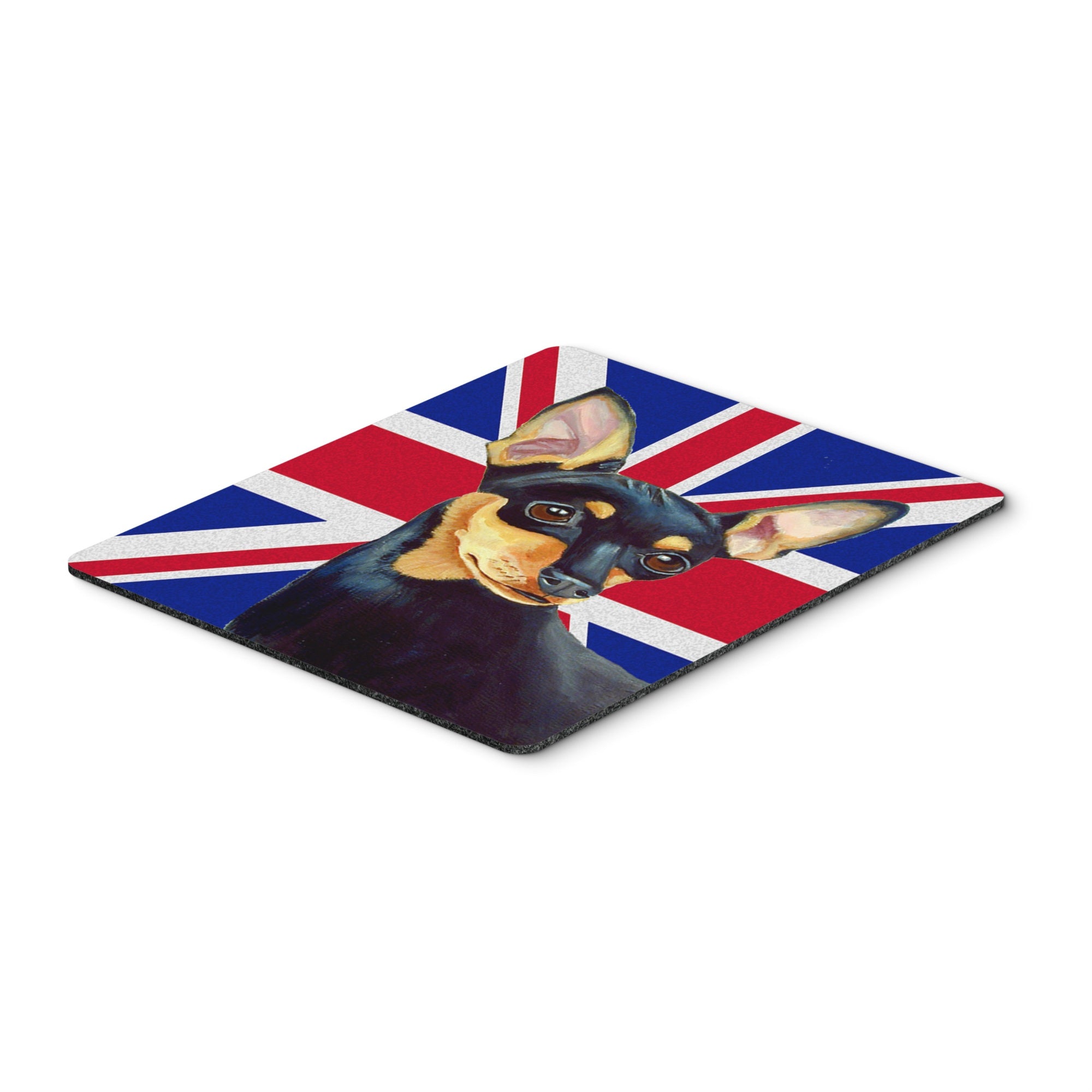 Caroline'S Treasures Min Pin With English Union Jack British Flag Mouse Pad/Hot Pad/Trivet (Lh9487Mp)