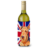 Airedale With English Union Jack British Flag Wine Bottle Beverage Insulator Hugger Lh9488Literk