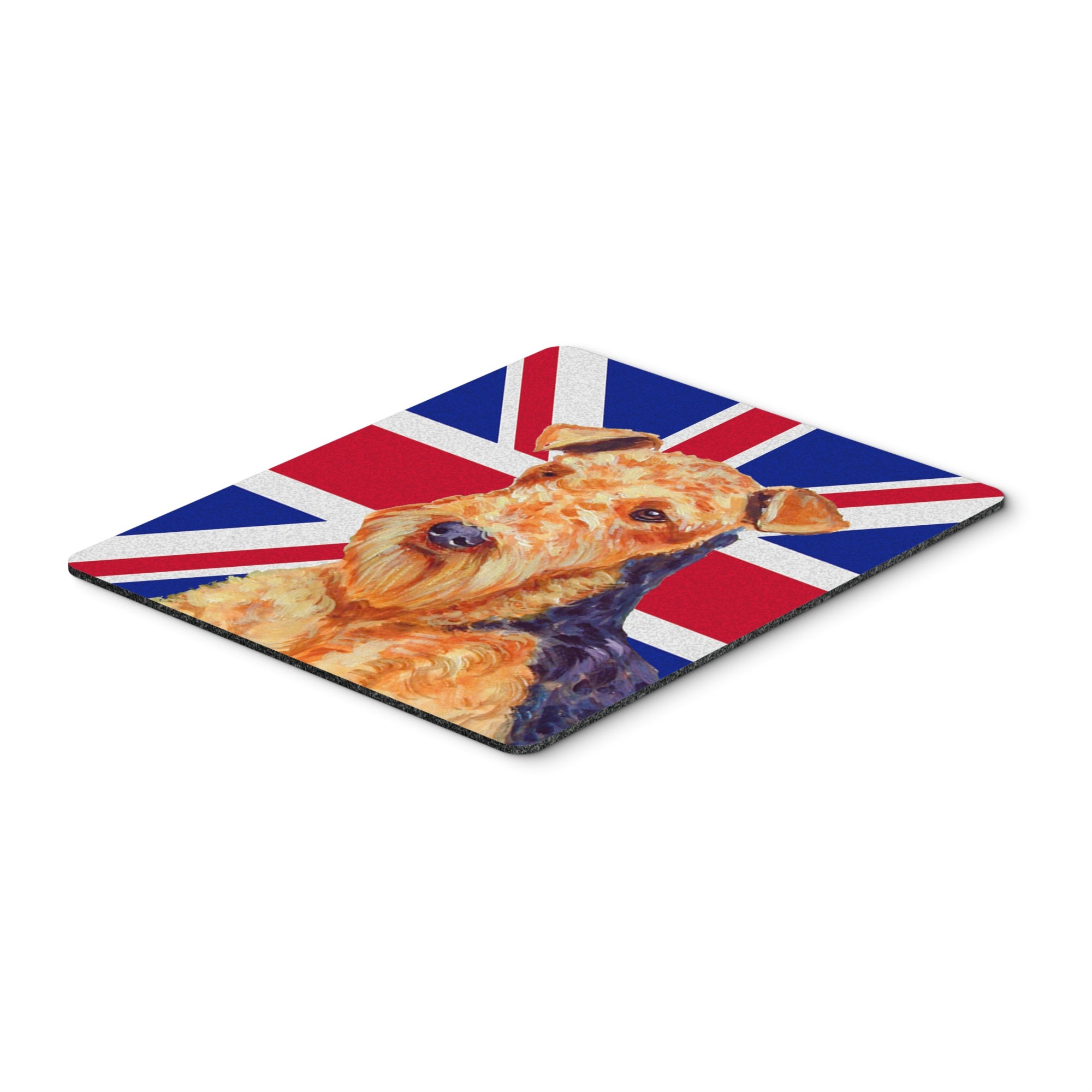 Caroline'S Treasures Airedale With English Union Jack British Flag Mouse Pad/Hot Pad/Trivet (Lh9488Mp)