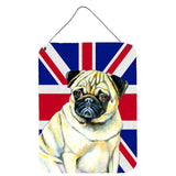 Caroline'S Treasures Lh9494Ds1216 Pug With English Union Jack British Flag Wall Or Door Hanging Prints, 16 X 12