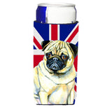 Pug With English Union Jack British Flag Ultra Beverage Insulators For Slim Cans Lh9494Muk
