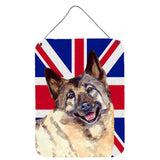 Caroline'S Treasures Norwegian Elkhound With English Union Jack British Flag Wall Or Door Hanging Prints, 16 X 12