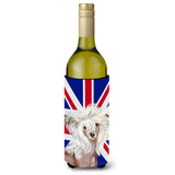 Chinese Crested With English Union Jack British Flag Wine Bottle Beverage Insulator Hugger Lh9501Literk
