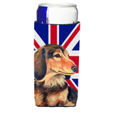 Dachshund With English Union Jack British Flag Ultra Beverage Insulators For Slim Cans Lh9502Muk