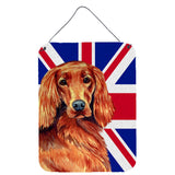 Caroline'S Treasures Irish Setter With English Union Jack British Flag Wall Or Door Hanging Prints, 16 X 12