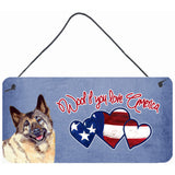 Caroline'S Treasures Woof If You Love America Norwegian Elkhound Wall Or Door Hanging Prints, 6 X 12