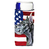 Black Great Dane Usa Patriotic American Flag Ultra Beverage Insulators For Slim Cans Lh9543Muk