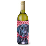 Black Great Dane Puppy Hearts Love And Valentine'S Day Wine Bottle Beverage Insulator Hugger Lh9565Literk