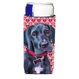 Black Great Dane Puppy Hearts Love And Valentine'S Day Ultra Beverage Insulators For Slim Cans Lh9565Muk
