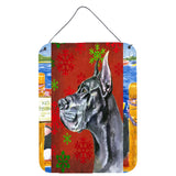 Caroline'S Treasures Lh9578Ds1216 Black Great Dane Red Snowflakes Holiday Christmas Wall Or Door Hanging Prints, 16 X 12,
